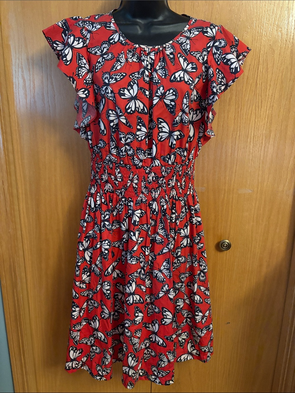 kate spade Red Butterfly Print Midi Dress